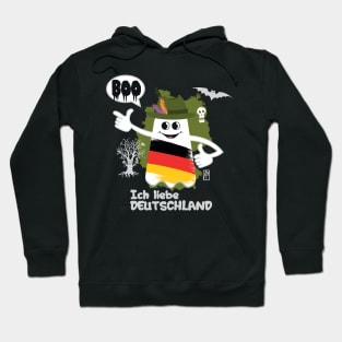 BOO GHOST with a German flag "I love Germany" - cute Halloween Hoodie